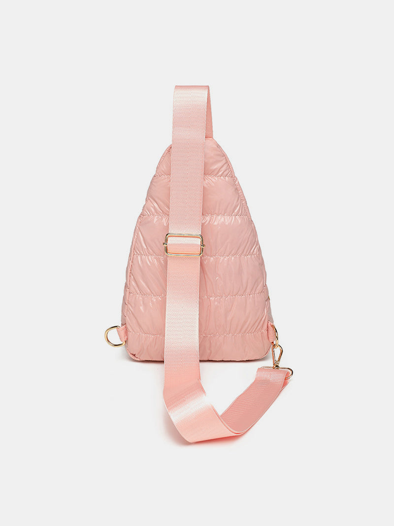 Quilted Adjustable Strap Puffy Sling Bag