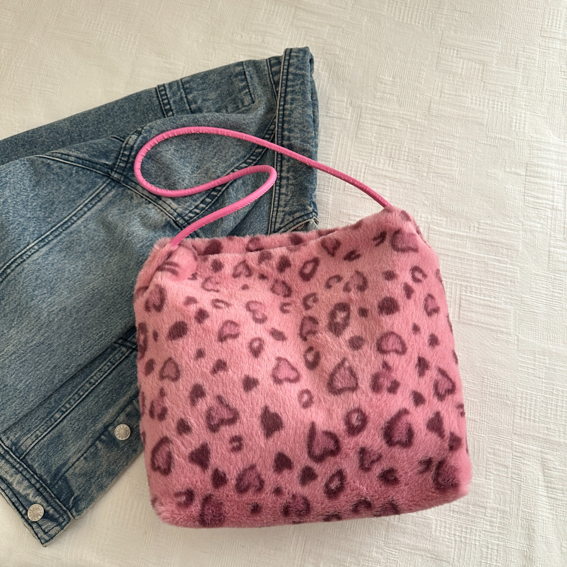 Leopard Furry Shoulder Bag