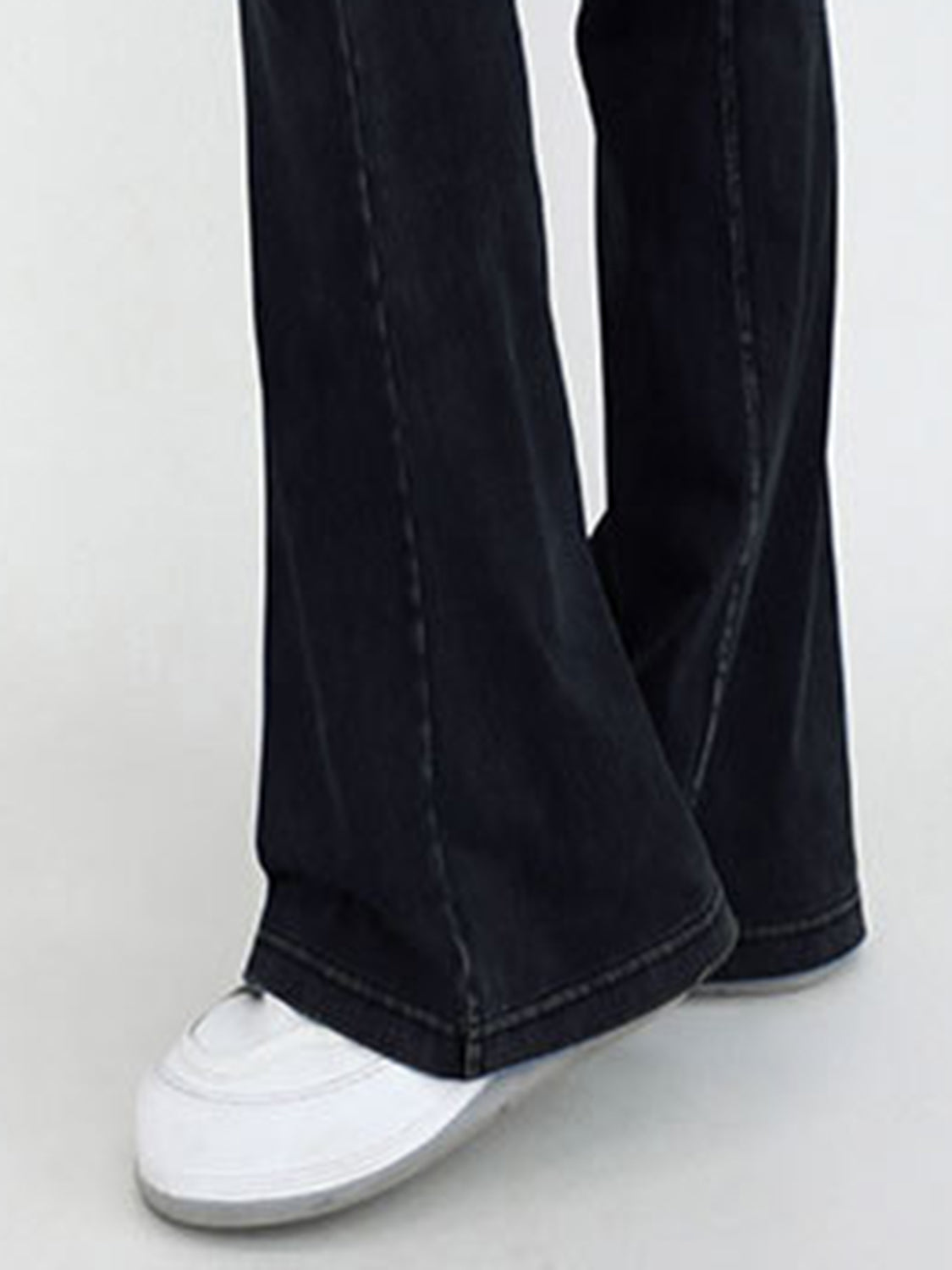 Wide Waistband Bootcut Jeans with Pockets