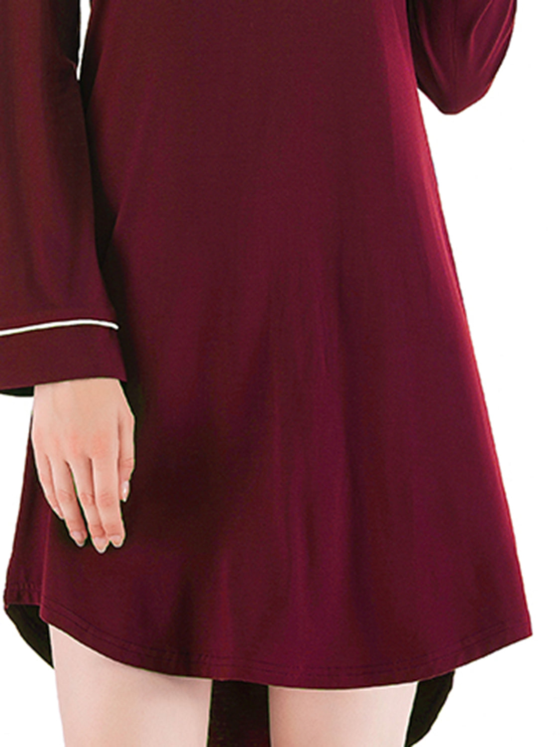 Round Neck Night Dress with Pocket